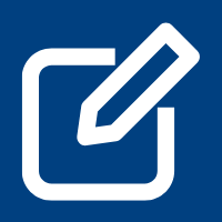 Icon of blog website page with a pencil.