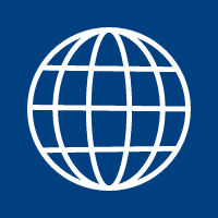 Website Development service icon with network lines on dark blue background.